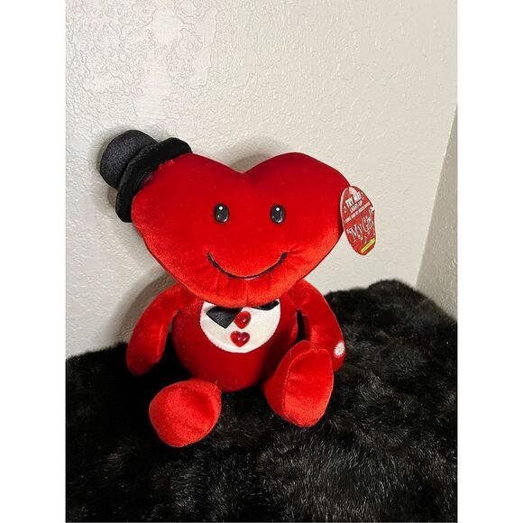 VINTAGE DAN DEE COLLECTORS Heart SING  PLUSH 11 - Picture 1 of 4